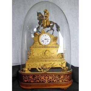  Clock With Napoleon, Ulm 1805. Gilded Bronze Passing Carillon, Glass Bell.